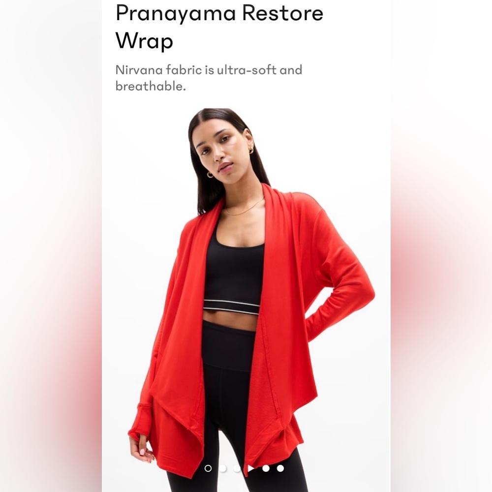 Athleta Pranayama Restore Wrap - Vibrant Red
